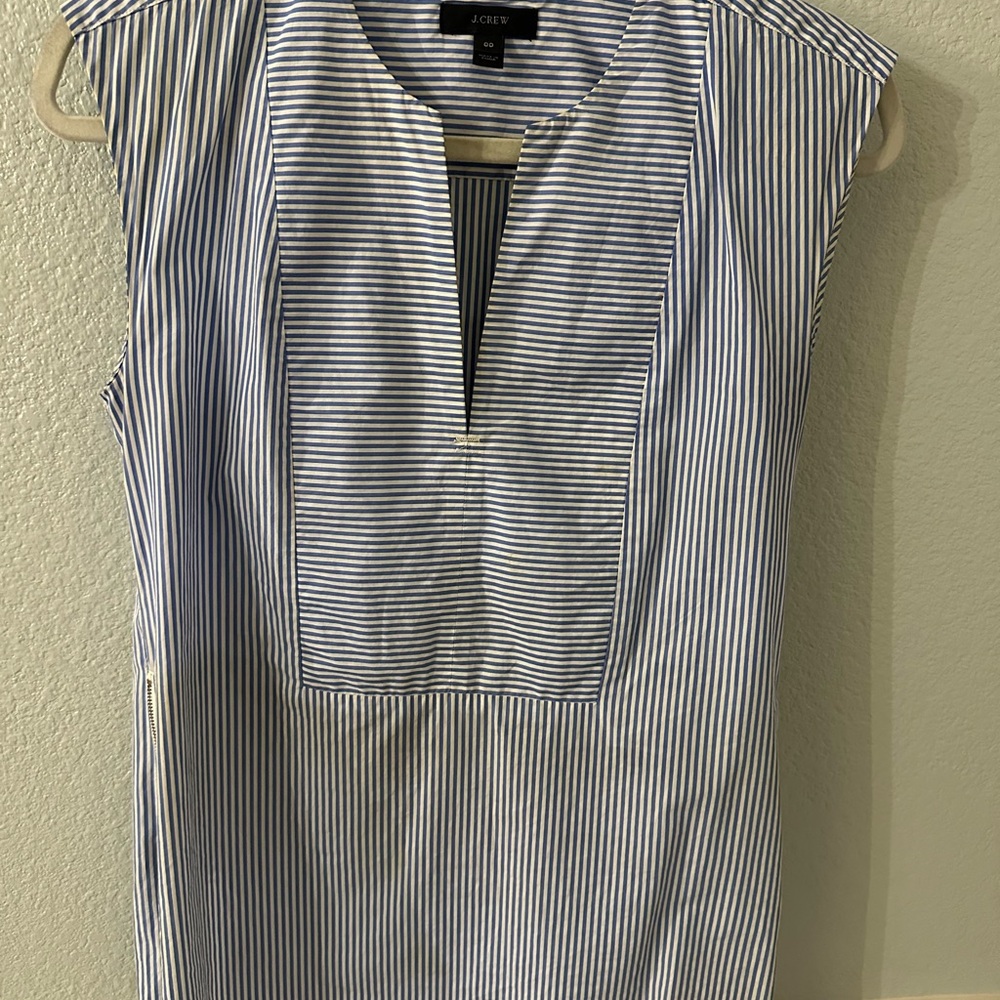 J. Crew Striped Blue and White Top